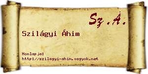 Szilágyi Áhim névjegykártya